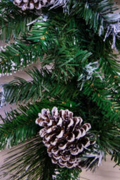 Christmas Tree World 180Cm Flocked Decorated Mixed Pine Garland With Pine Cones - thumbnail 4