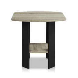 Walplus Vertical End Table With Storage Bin, French Oak Grey & Black - thumbnail 6