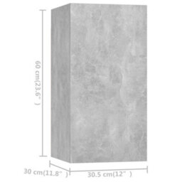 Berkfield 7 Piece Tv Cabinet Set Concrete Grey Engineered Wood - thumbnail 7