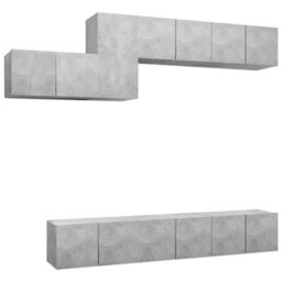 Berkfield 7 Piece Tv Cabinet Set Concrete Grey Engineered Wood - thumbnail 2