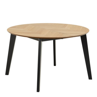 Furniture To Go Georgetown Round Dining Table In Oak & Black - image 1