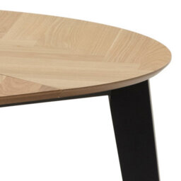 Furniture To Go Georgetown Round Dining Table In Oak & Black - thumbnail 8