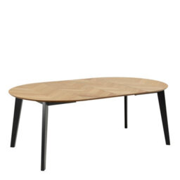 Furniture To Go Georgetown Round Dining Table In Oak & Black - thumbnail 3