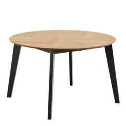 Furniture To Go Georgetown Round Dining Table In Oak & Black - thumbnail 1