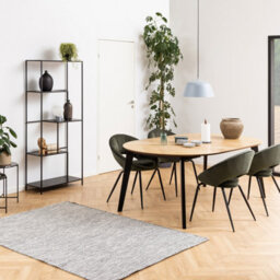 Furniture To Go Georgetown Round Dining Table In Oak & Black - thumbnail 7