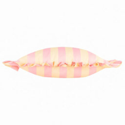 furn. Furn Palm Royale Stripe Ruffle Printed Outdoor Cushion, Pink/yellow, 50 X 50Cm - thumbnail 2