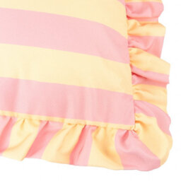 furn. Furn Palm Royale Stripe Ruffle Printed Outdoor Cushion, Pink/yellow, 50 X 50Cm - thumbnail 4
