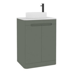 Royal Bathrooms Venice 600mm Sage Green Freestanding Bathroom Countertop Vanity Unit 2 Door With Lyon Basin - thumbnail 7