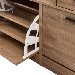 Wyld And Coco Shoe Storage Cabinet With Seat, 2 Compartments, Light Brown, W92 X D30 X H57 Cm - thumbnail 8