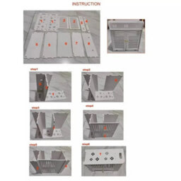 White Floating Wall Cabinet Double Door Bathroom Storage Cupboard - thumbnail 5
