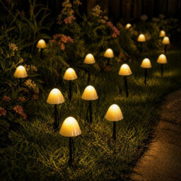 Carbeth Plants Solar Led Mushroom String Lights Set Of 10 - 3.8M Warm White Outdoor Fairy Lights - thumbnail 3