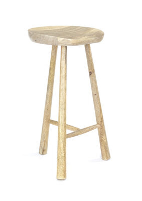 Elm Home And Garden Solid Light Oak Finish Wood Kitchen Pub Breakfast Bar Stool H70 X W40 X D40Cm - image 1