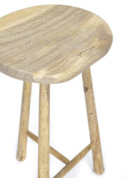 Elm Home And Garden Solid Light Oak Finish Wood Kitchen Pub Breakfast Bar Stool H70 X W40 X D40Cm - thumbnail 3