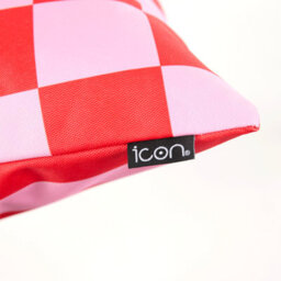 icon Indoor And Outdoor Checkerboard Waterproof Filled Cushion Pink 4X - thumbnail 5