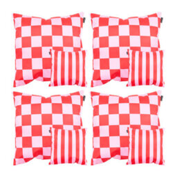 icon Indoor And Outdoor Checkerboard Waterproof Filled Cushion Pink 4X