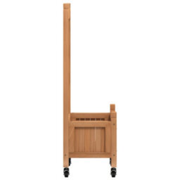 Berkfield Planter With Trellis And Wheels Brown Solid Wood Fir - thumbnail 5