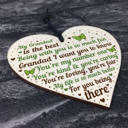 Red Ocean Special Gift For Grandad Wooden Heart Fathers Day Gift For Him Grandparent Plaque Gifts From Grandchildren Keepsake - thumbnail 8