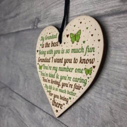 Red Ocean Special Gift For Grandad Wooden Heart Fathers Day Gift For Him Grandparent Plaque Gifts From Grandchildren Keepsake - thumbnail 7