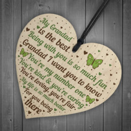 Red Ocean Special Gift For Grandad Wooden Heart Fathers Day Gift For Him Grandparent Plaque Gifts From Grandchildren Keepsake - thumbnail 6