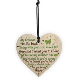 Red Ocean Special Gift For Grandad Wooden Heart Fathers Day Gift For Him Grandparent Plaque Gifts From Grandchildren Keepsake - thumbnail 5