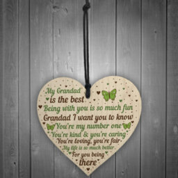 Red Ocean Special Gift For Grandad Wooden Heart Fathers Day Gift For Him Grandparent Plaque Gifts From Grandchildren Keepsake - thumbnail 2