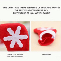 Amorly 36Pcs Mini Christmas Stockings, Snowflake Felt Tableware Holders, Small Candy Pouch Bags, Spoon Fork Pockets For Xmas Party Table - thumbnail 3