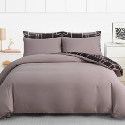 Lazzaro Brushed Reversible Duvet Cover Set With Matching Fitted Sheet - thumbnail 3