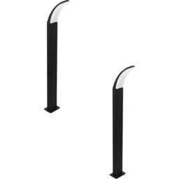 2 Pack Ip44 Waterproof Outdoor Bollard Lights - Modern Black Aluminium Led Lamp Posts