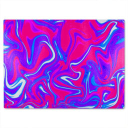 Benjamin Tate Design Pink & Blue Marble Glass Chopping Boarddesigner Style - thumbnail 2