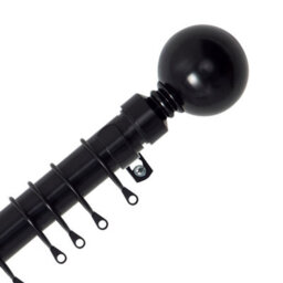 Ameha Curtain Metal Pole Extendable Curtain Rod,60mm Finials, Ring,brackets And Fitting Set (120-210Cm, 48''- 84'',matte Black) - thumbnail 7