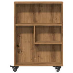 Berkfield Narrow Storage Trolley Artisian Oak 48X13X68 Cm Engineered Wood - thumbnail 4