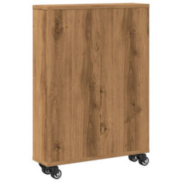 Berkfield Narrow Storage Trolley Artisian Oak 48X13X68 Cm Engineered Wood - thumbnail 6