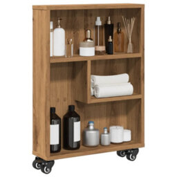 Berkfield Narrow Storage Trolley Artisian Oak 48X13X68 Cm Engineered Wood