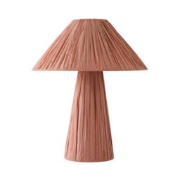 Valuelights Kaiya Pink Woven Paper Tapered Table Lamp With Bulb - thumbnail 5
