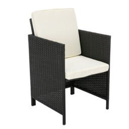 MCC Direct Rattan Garden Dining Table And Chair Set Outdoor Patio Furniture Cuba Black - thumbnail 4
