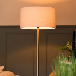Valuelights Tavel Brushed Chrome Silver Floor Lamp With Table And White Shade - thumbnail 6