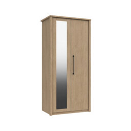Ashbourne 2 Door Robe With Mirror - Natural Oak On Express Delivery And Ready Assembled - thumbnail 2