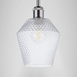 Happy Homewares Modern And Compact Diamond Design Clear Glass Pendant Lamp Shade - 17Cm X 17Cm - thumbnail 6