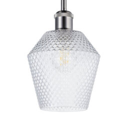 Happy Homewares Modern And Compact Diamond Design Clear Glass Pendant Lamp Shade - 17Cm X 17Cm - thumbnail 1