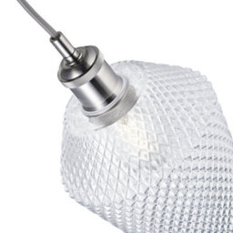 Happy Homewares Modern And Compact Diamond Design Clear Glass Pendant Lamp Shade - 17Cm X 17Cm - thumbnail 4
