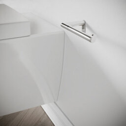 Cosmic Toilet Roll Holder, Chrome, Minimalist Style, Anti- Corrosion, Screw-In, Micra Collection - thumbnail 2