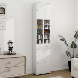 Costway 180 Cm Bathroom Tall Slim Cabinet Freestanding Storage Cabinet W/ Drawer-White - thumbnail 5