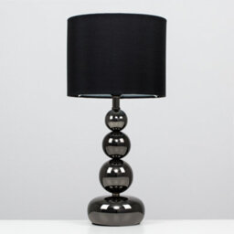 Valuelights Marissa Chrome Touch Table Lamp With Black Faux Silk Shade - thumbnail 4