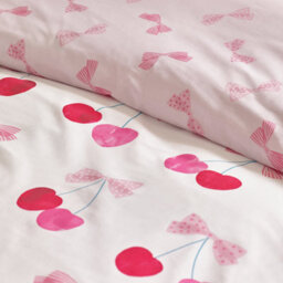 Catherine Lansfield Cherries And Bows Pink Duvet Cover Set With Pillowcases King Bedding Set - thumbnail 4
