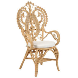 Beliani Peacock Chair Carrara Rattan Natural - thumbnail 1