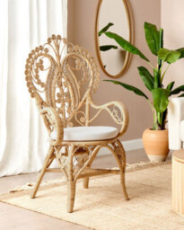 Beliani Peacock Chair Carrara Rattan Natural - thumbnail 2