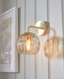 Anson Lighting Iowa Wall Light Finished In Satin Brass Plate And Champagne Lustre Glass - thumbnail 4