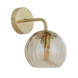 Anson Lighting Iowa Wall Light Finished In Satin Brass Plate And Champagne Lustre Glass - thumbnail 5