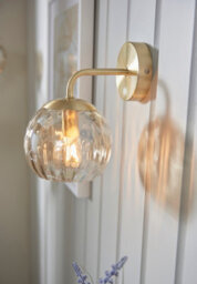 Anson Lighting Iowa Wall Light Finished In Satin Brass Plate And Champagne Lustre Glass - thumbnail 2