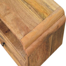 Artisan Furniture Solid Wood Avora Wall-Mounted Bedside, 1 Drawer & 1 Shelf, Brown - thumbnail 7